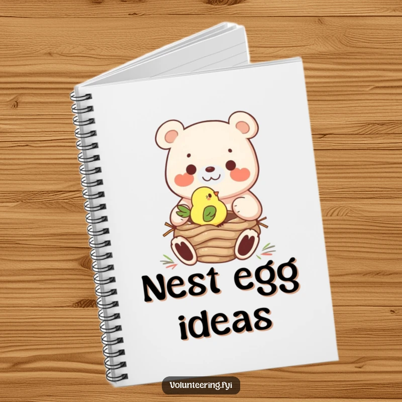 Funny Notebook: A bear helps a bird build a nest, inspiring creative thoughts and gentle ideas for the owner.
