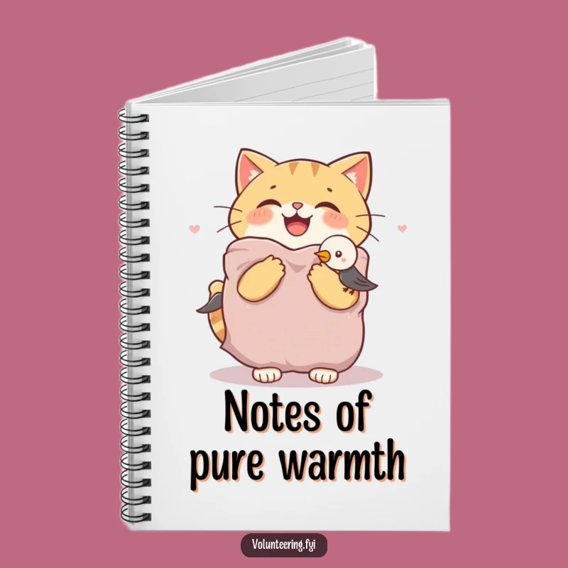 Funny Cat & Bird Blanket Notebook - Cozy Animal Diary Gift