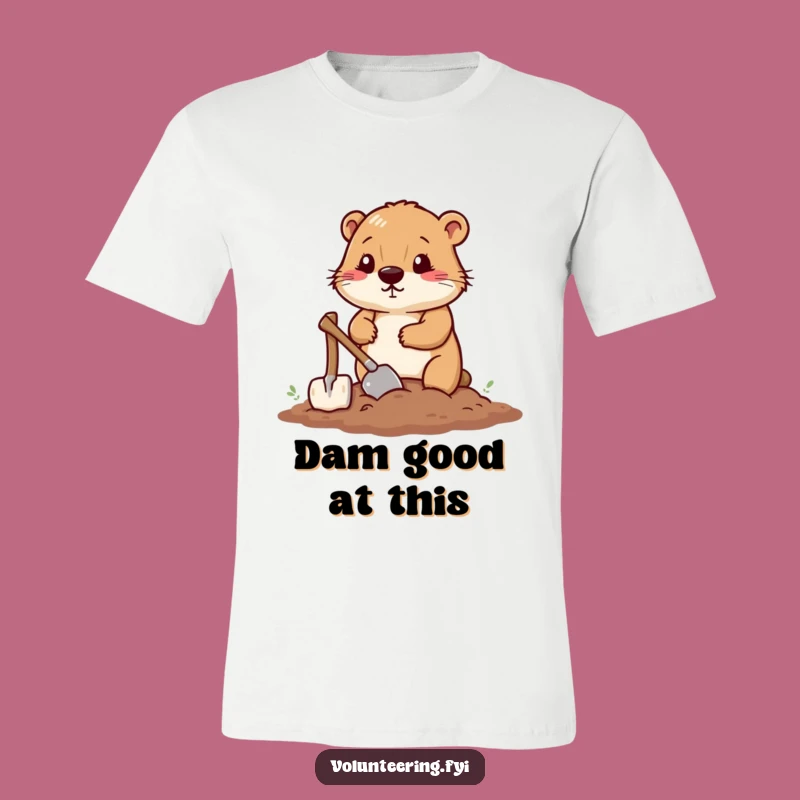 Funny Beaver Smoothing Soil T-Shirt - Humorous DIY Construction Tee