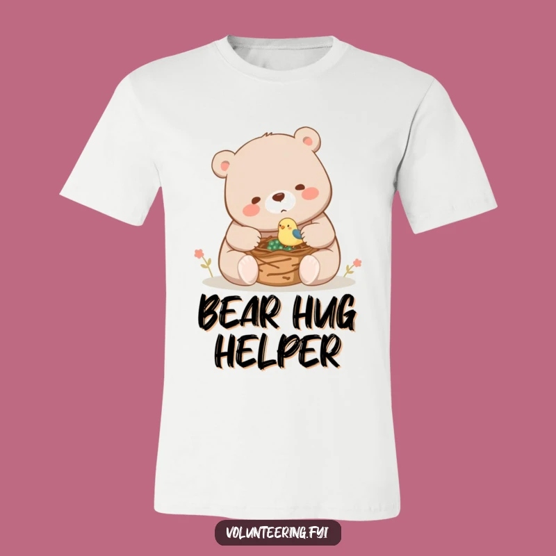 Funny Bear Bird Nest T-Shirt: Playful Helper Design, Hilarious Gift