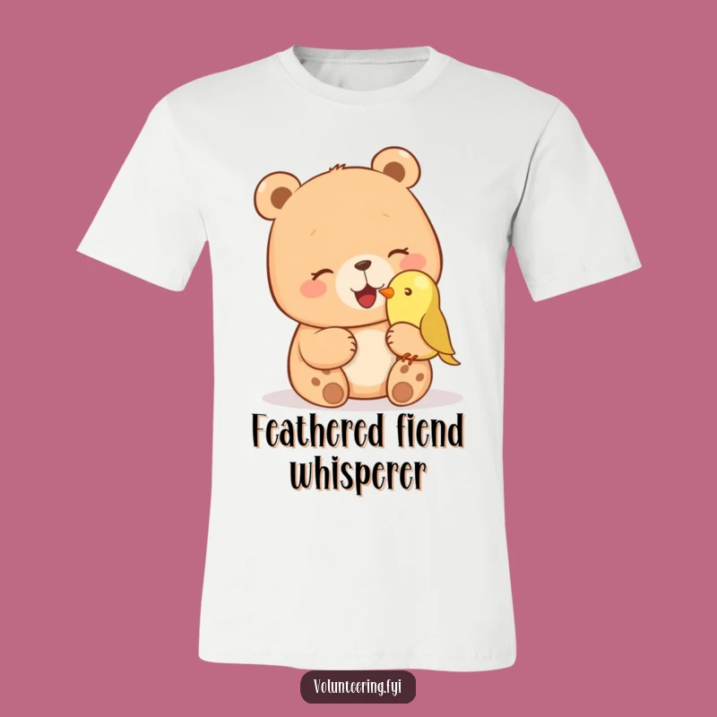 Funny Bear & Bird T-Shirt - Giggling Wildlife Humor Tee