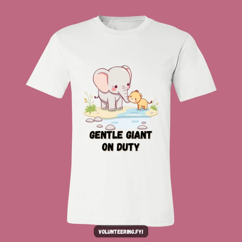 Funny Kawaii Elephant T-Shirt - Cute Animal Helping Design for Compassionate Souls