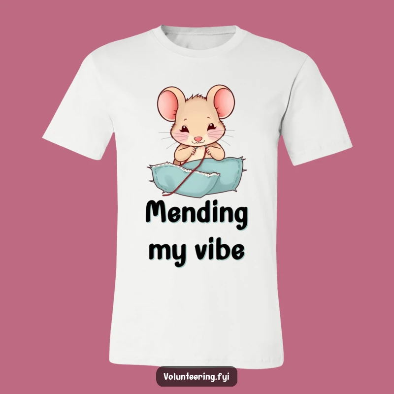 Funny Mouse T-Shirt: Adorable Patchwork Humor for Your Wardrobe Gift