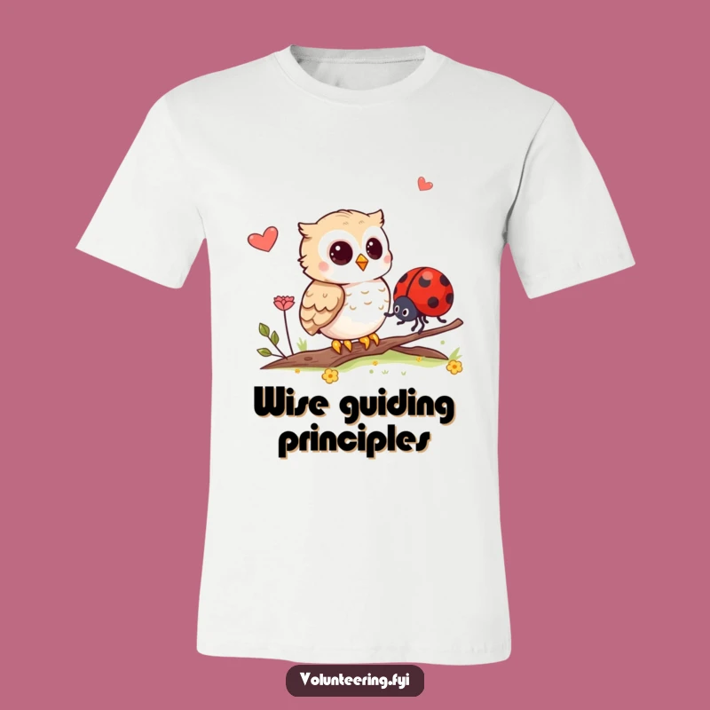 Funny Owl Guides Ladybug T-Shirt: Wear Your Compassion with Humor