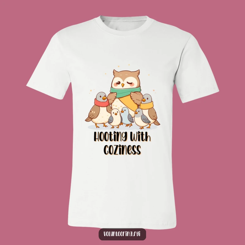 Funny Owl Hug T-Shirt: Spreading Warmth to Pigeons Humorously