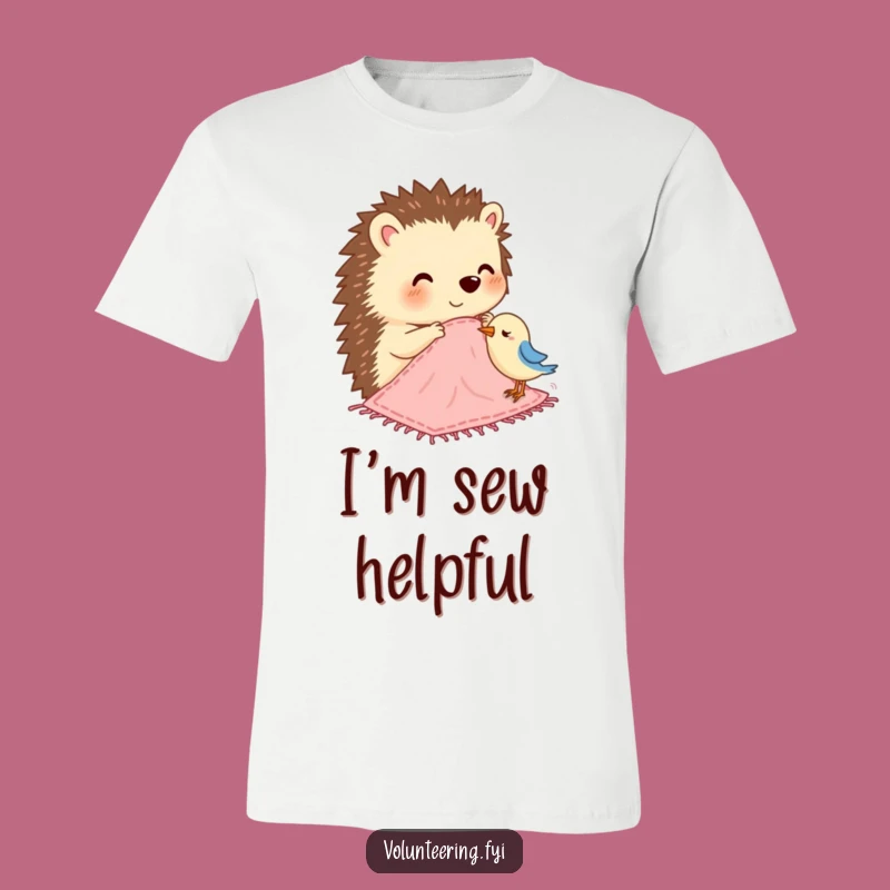 Funny Hedgehog Stitching T-Shirt: Wear Your Kindness Proudly