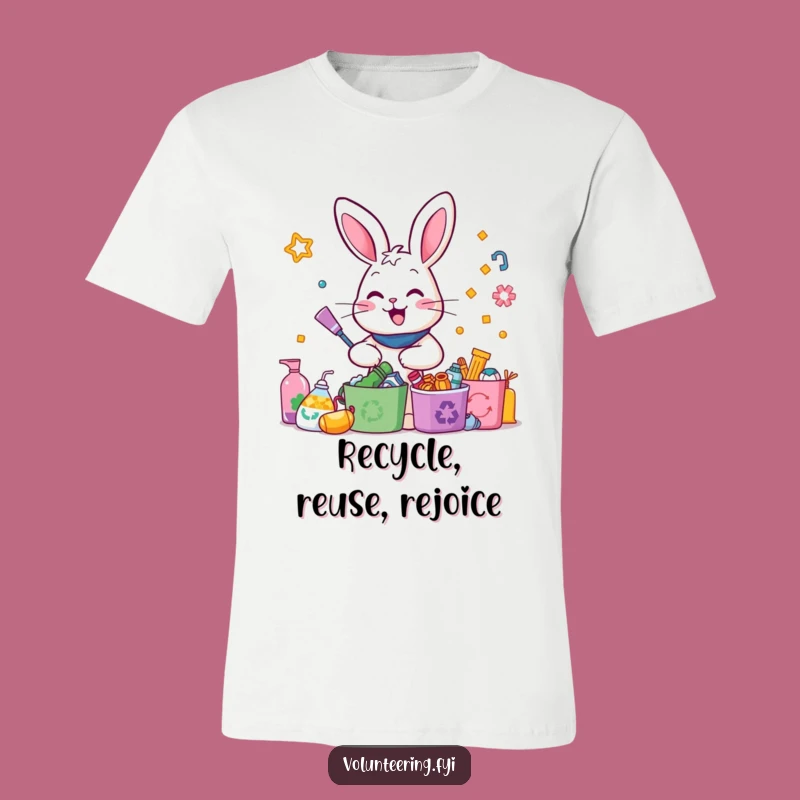 Funny Rabbit Recycling T-Shirt: Enthusiastic Sorting - Hilarious Sustainable Fashion Gift