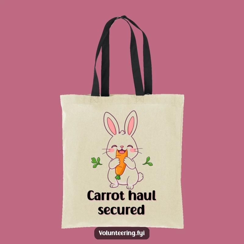 Funny Rabbit Carrot Tote Bag: Sharing Hare Design, Practical Funny Gift