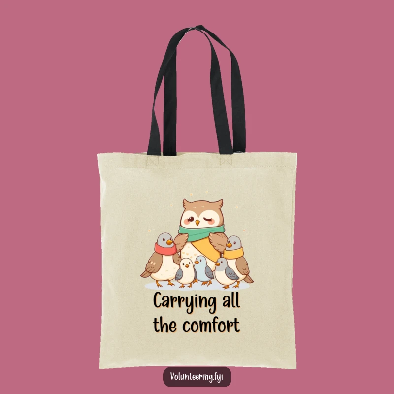Cute Funny Owl Tote Bag: Carrying Comfort and Kindness for Pigeons