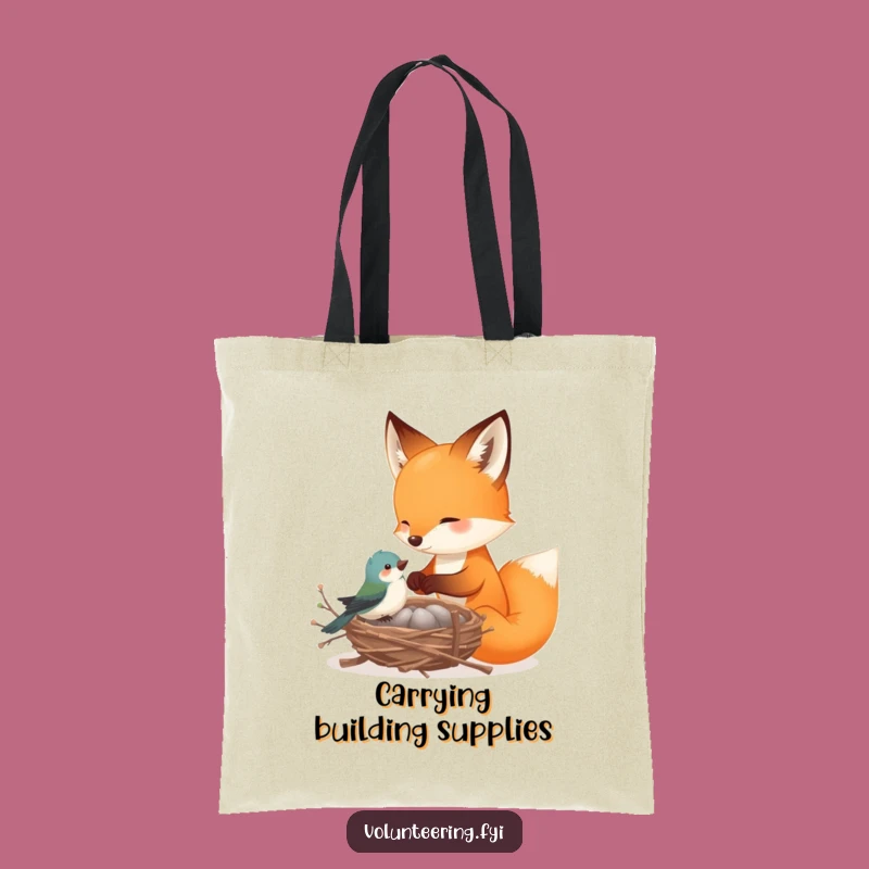 Funny Fox Helper Tote Bag: Carry Your Essentials with Woodland Charm