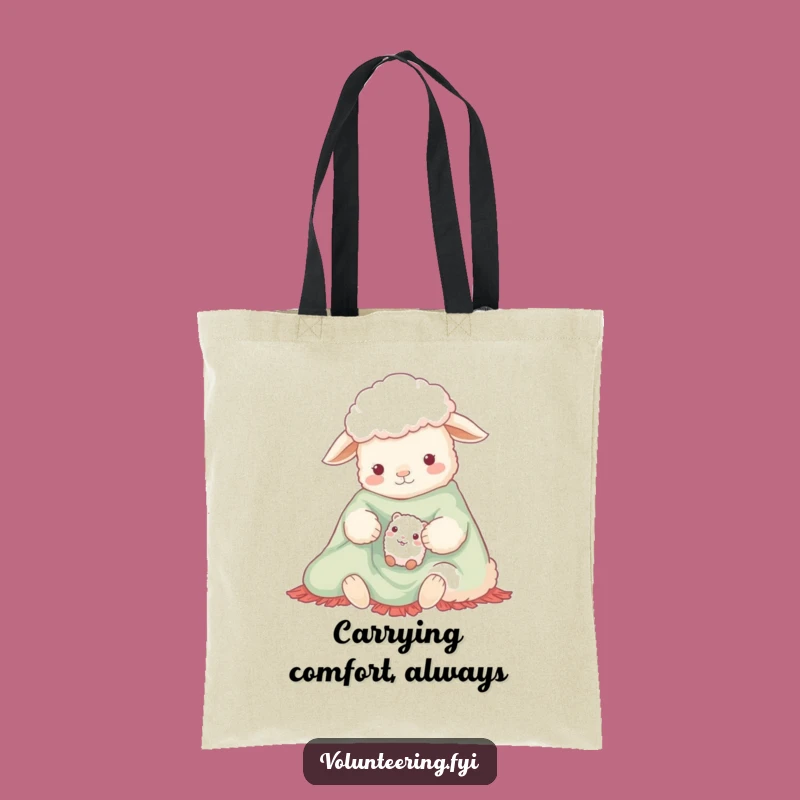 Funny Sheep Sharing Blanket Tote Bag - Eco-Friendly Comical Carryall