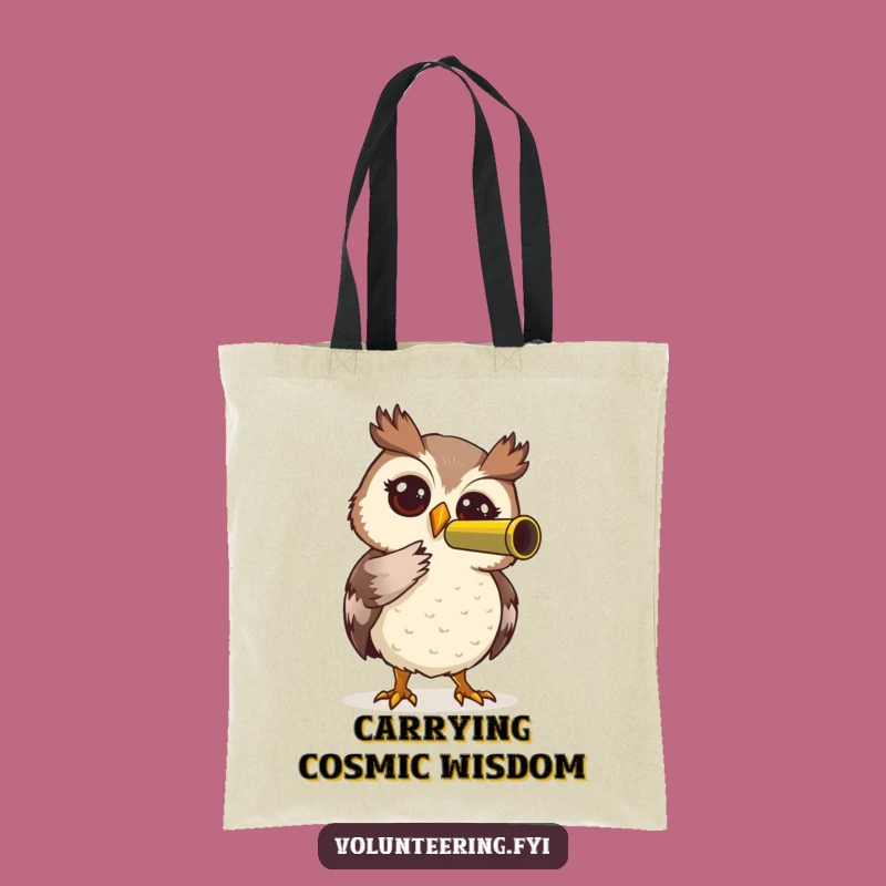 Funny Owl Telescope Tote Bag: Carry Your Humor and Essentials Hilariously