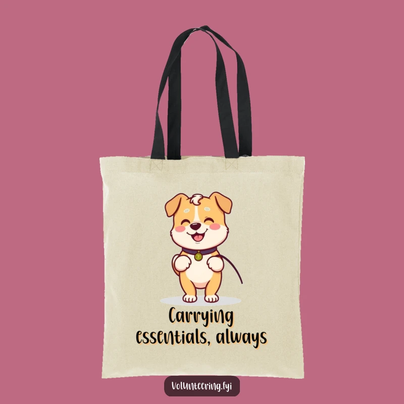 Funny Kawaii Dog Walking Tote: Carry Care & Smiles Funny Gift