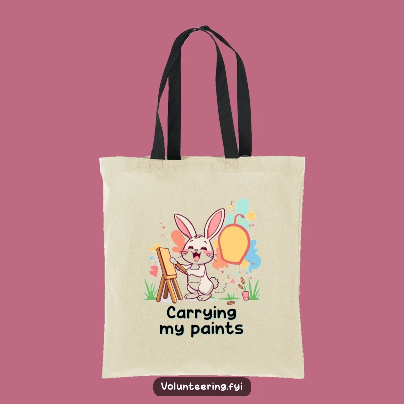 Funny Rabbit Art Tote Bag: Carry Your Creativity Anywhere