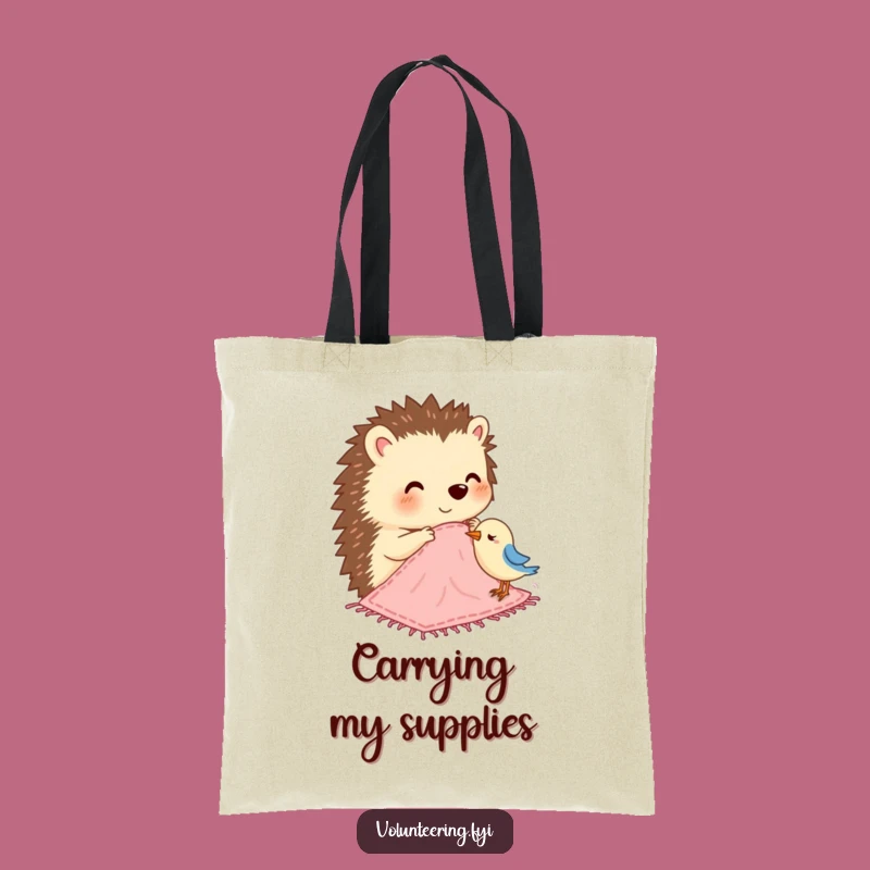 Funny Hedgehog Blanket Tote Bag: Carry Your Kindness Everywhere