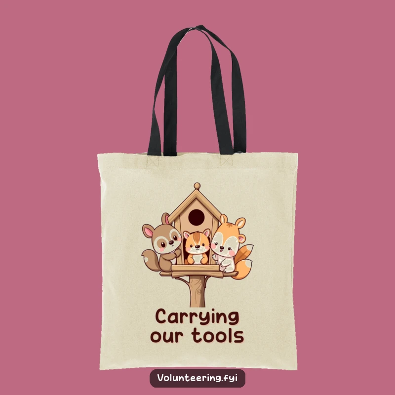 Funny Animal Friends Birdhouse Tote Bag: Carry Laughs and Essentials Anywhere