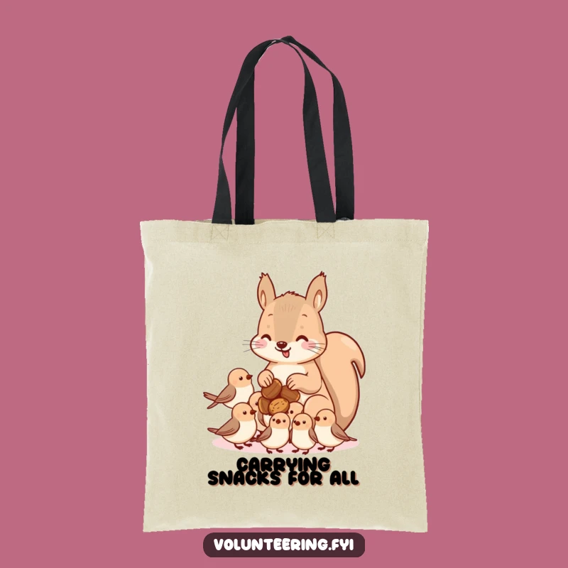 Funny Kawaii Squirrel Tote Bag - Cute Sharing Accessory for Everyday