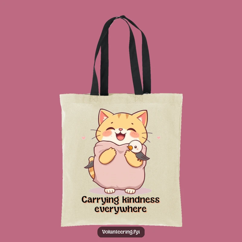 Funny Cat & Bird Blanket Tote Bag - Eco-Friendly Comfort Bag