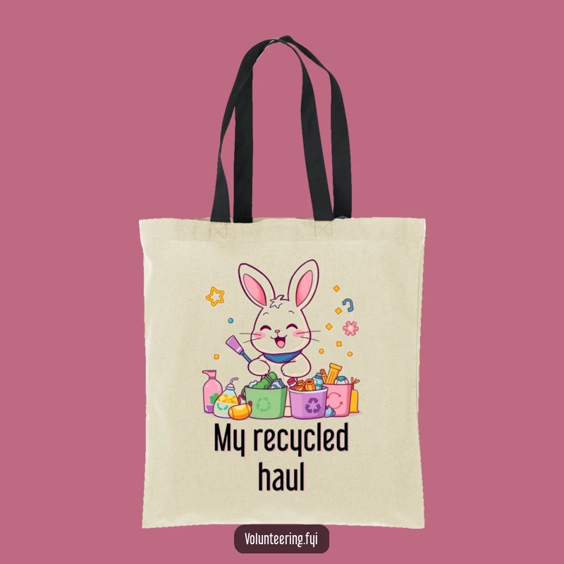 Funny Rabbit Recycling Tote Bag: Sort with Style - Hilarious Eco Bag, Perfect Gift