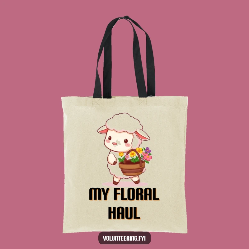 Funny Sheep Flower Tote Bag - Stylish & Humorous Garden Accessory