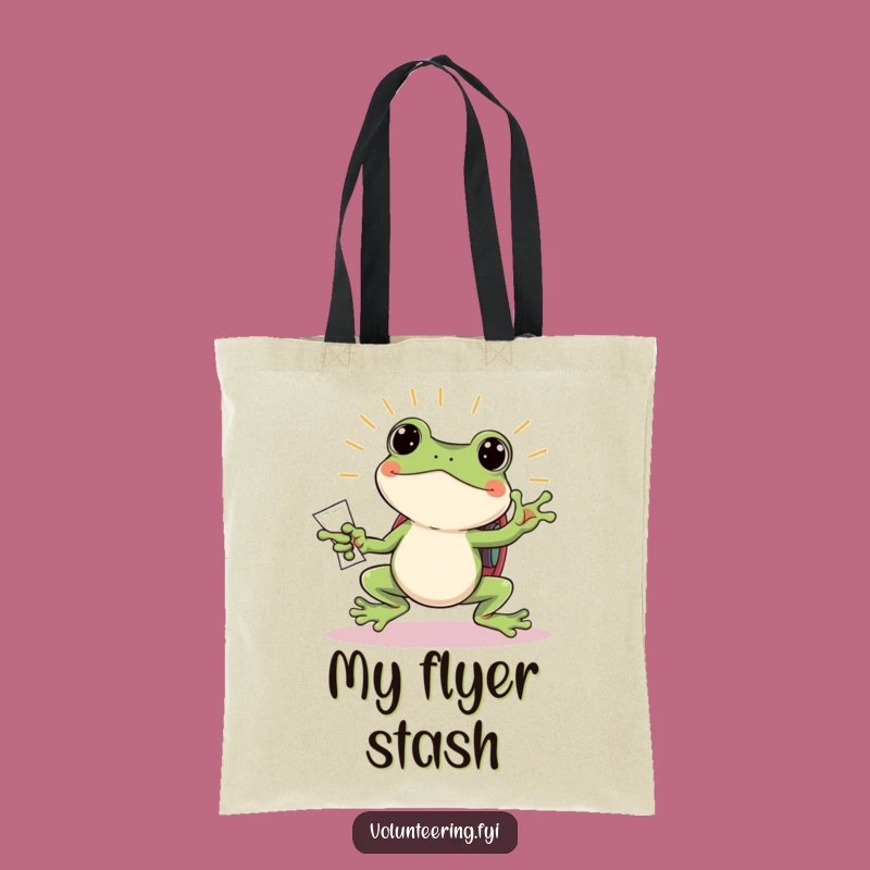Funny Frog Flyer Tote Bag: Carry Your Message with Flair, Gift