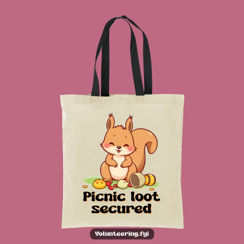 Funny Squirrel Picnic Tote Bag: Playful Critter Carryall, Eco-Funny Gift